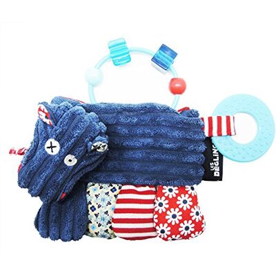 Les Déglingos LES DEGLINGOS Activiteitenrammelaar Hippipos het nijlpaard – blauw – speelgoed voor baby's met bijtring – cadeau-idee – vanaf de geboorte – 17 cm Les Déglingos LES DEGLINGOS Activiteitenrammelaar Hippipos het nijlpaard – blauw – speelgoed voor baby's met bijtring – cadeau-idee – vanaf de geboorte – 17 cm