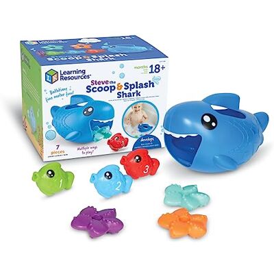 Learning Resources the Scoop & Splash Shark Steve de graafhaai voor games, 7-delig, vanaf 18 maanden, educatief, baby, kinderbad, zwembad, waterspeelgoed, LER9146, meerkleurig, klein Learning Resources the Scoop & Splash Shark Steve de graafhaai voor games, 7-delig, vanaf 18 maanden, educatief, baby, kinderbad, zwembad, waterspeelgoed, LER9146, meerkleurig, klein