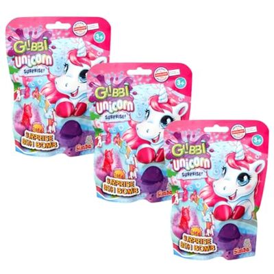 Simba Glibbi Unicorn Surprise badbommen set van 3 willekeurig geassorteerde badspeelgoed vanaf 3 jaar Simba Glibbi Unicorn Surprise badbommen set van 3 willekeurig geassorteerde badspeelgoed vanaf 3 jaar