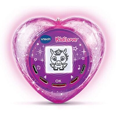 VTech KidiLove, magisch hart met lichteffecten, display met achtergrondverlichting, virtueel dier, verrassing, wekker, muziek, elektronisch speelgoed, nomade, cadeau voor kinderen van 5 jaar tot 10 jaar inhoud in het Frans VTech KidiLove, magisch hart met lichteffecten, display met achtergrondverlichting, virtueel dier, verrassing, wekker, muziek, elektronisch speelgoed, nomade, cadeau voor kinderen van 5 jaar tot 10 jaar inhoud in het Frans