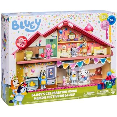 Rocco Giocattoli Bluey's Celebration Home Bluey's feesthuis-speelset met actiefiguren en stickers Rocco Giocattoli Bluey's Celebration Home Bluey's feesthuis-speelset met actiefiguren en stickers