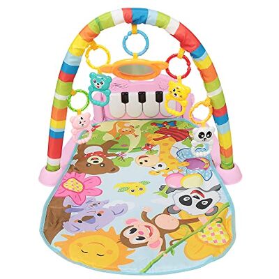 HUOLE Kruipmat voor baby's met muziek en verlichting, activiteitenmat voor baby's, speelmat met speelboog en hangend speelgoed, kick and play, piano gym voor baby's, meisjes en jongens HUOLE Kruipmat voor baby's met muziek en verlichting, activiteitenmat voor baby's, speelmat met speelboog en hangend speelgoed, kick and play, piano gym voor baby's, meisjes en jongens