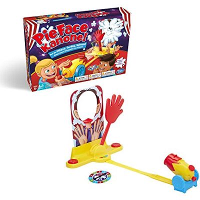 Hasbro Pie Face Kanone (kinderspel): op de pleister, klaar om te slaan. Nimm je medespelers in zicht! Hasbro Pie Face Kanone (kinderspel): op de pleister, klaar om te slaan. Nimm je medespelers in zicht!