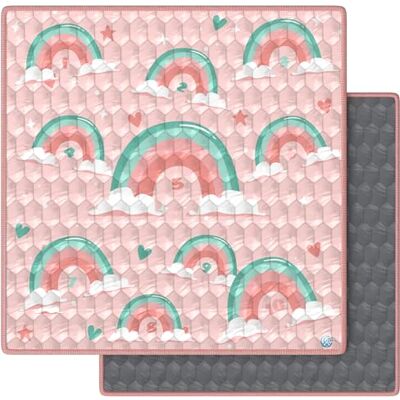 VALVANI Valbaby Gewatteerde mat, opvouwbaar, antislip, wasbaar, 127 x 127 cm + 2 cm dik, spelletjes en hellingen voor de vloer, zachte katoenen mat, Montessori-activiteiten + sensorische stimulatie voor kinderen VALVANI Valbaby Gewatteerde mat, opvouwbaar, antislip, wasbaar, 127 x 127 cm + 2 cm dik, spelletjes en hellingen voor de vloer, zachte katoenen mat, Montessori-activiteiten + sensorische stimulatie voor kinderen