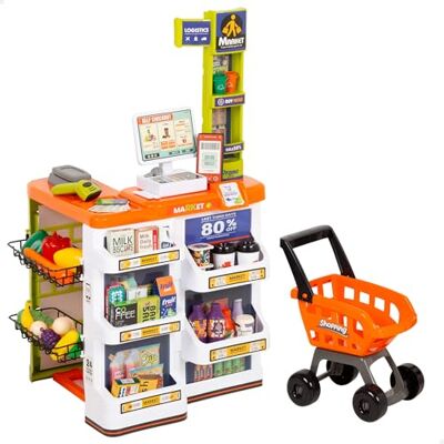 COLORBABY 47965 My Home Supermarkt speelgoed met kinderwagen, licht en geluid, elektronische kassa, 50 stuks, afmetingen 50 x 42 x 82 cm, speelgoed voor kinderen van 3 jaar COLORBABY 47965 My Home Supermarkt speelgoed met kinderwagen, licht en geluid, elektronische kassa, 50 stuks, afmetingen 50 x 42 x 82 cm, speelgoed voor kinderen van 3 jaar