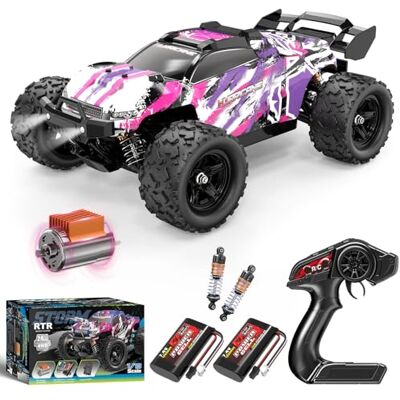 YESHIN Roze op afstand bestuurbare auto, 1:18, 4 x 4 terreinwagen, op afstand bestuurbare vrachtwagen met 2 oplaadbare batterijen, speelgoedvoertuig cadeau voor volwassenen YESHIN Roze op afstand bestuurbare auto, 1:18, 4 x 4 terreinwagen, op afstand bestuurbare vrachtwagen met 2 oplaadbare batterijen, speelgoedvoertuig cadeau voor volwassenen