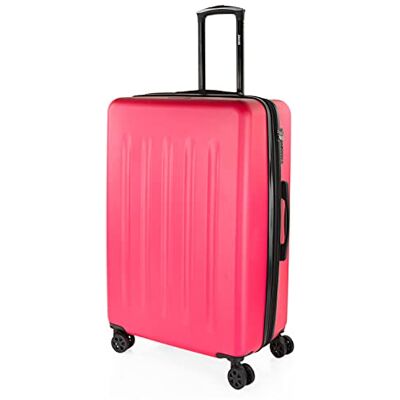 SKPAT Koffers. Set met stevige koffer met 4 wielen – grote koffer, vliegtuig, bagage voor op reis. Set reiskoffer. Combinatieslot, Fuchsia, informeel SKPAT Koffers. Set met stevige koffer met 4 wielen – grote koffer, vliegtuig, bagage voor op reis. Set reiskoffer. Combinatieslot, Fuchsia, informeel