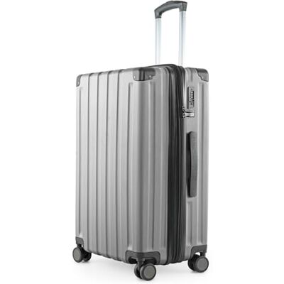 Hauptstadtkoffer Q-Damm Kofferset, 3-delig, S, M, L, cabine, 54 cm, medium, 68 cm, groot, 78 cm, TSA, harde schaal ABS, zilver., Koffer Hauptstadtkoffer Q-Damm Kofferset, 3-delig, S, M, L, cabine, 54 cm, medium, 68 cm, groot, 78 cm, TSA, harde schaal ABS, zilver., Koffer