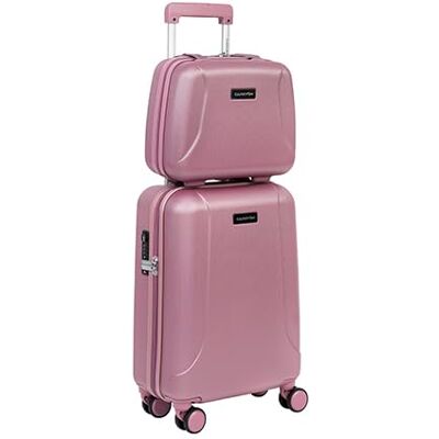 CarryOn Skyhopper Handbagagekoffer, 55 cm, met beauty-harde koffer, handbagage, make-uptas, reiskoffer (roze, 55 cm + beautycase) CarryOn Skyhopper Handbagagekoffer, 55 cm, met beauty-harde koffer, handbagage, make-uptas, reiskoffer (roze, 55 cm + beautycase)