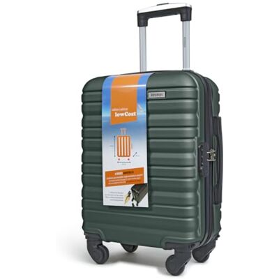 KINSTON Cabinekoffer voor EasyJet met 4 afneembare wielen, maat LowCost – lichte en duurzame handbagage, afneembare draaibare wielen, afneembaar – groen KINSTON Cabinekoffer voor EasyJet met 4 afneembare wielen, maat LowCost – lichte en duurzame handbagage, afneembare draaibare wielen, afneembaar – groen
