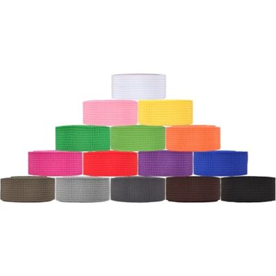 WANDIC Polypropyleen Webbing, 15 Rollen Brede Webbing Band voor DIY maken Bagage Strap, Huisdier Kraag, Rugzak Reparatie, 15 Kleuren WANDIC Polypropyleen Webbing, 15 Rollen Brede Webbing Band voor DIY maken Bagage Strap, Huisdier Kraag, Rugzak Reparatie, 15 Kleuren