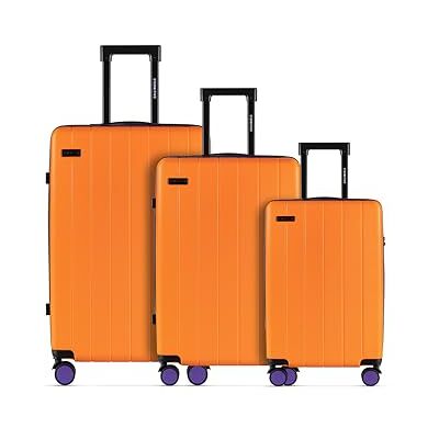 ETERNITIVE Koffer Reiskoffer van ABS Harde koffer met TSA-slot Koffer met 4 wielen 360° Lichte koffer, Oranje, Set Cabine, Medium, Groot ETERNITIVE Koffer Reiskoffer van ABS Harde koffer met TSA-slot Koffer met 4 wielen 360° Lichte koffer, Oranje, Set Cabine, Medium, Groot