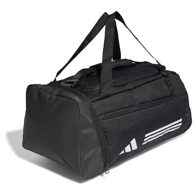 Adidas Mixte Essentials 3-Stripes Duffel Bag, BLACK/WHITE, S Adidas Mixte Essentials 3-Stripes Duffel Bag, BLACK/WHITE, S