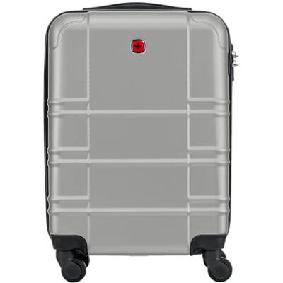 WENGER Itinera Hard Shell Suitcase with 4 Smooth Spinner Wheels, Secure Combination Lock, Travel Trolley for Holidays & Business, Unisex, Silver, Carry-On WENGER Itinera Hard Shell Suitcase with 4 Smooth Spinner Wheels, Secure Combination Lock, Travel Trolley for Holidays & Business, Unisex, Silver, Carry-On