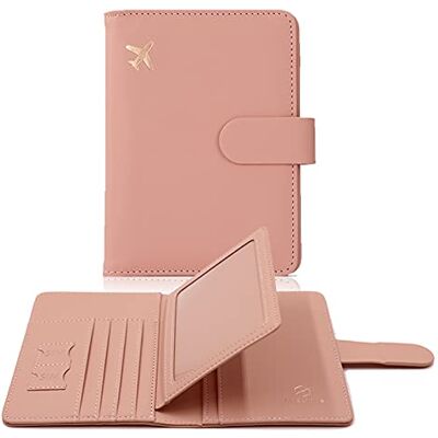 Melsbrinna Paspoorthoes en vaccinatiekaarthoes met vakken voor vaccinatiekaart, schattige paspoorthoes voor dames en heren, waterdicht, babyroze Melsbrinna Paspoorthoes en vaccinatiekaarthoes met vakken voor vaccinatiekaart, schattige paspoorthoes voor dames en heren, waterdicht, babyroze