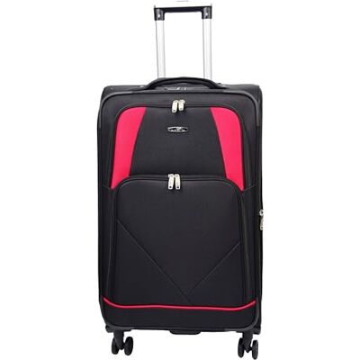 House Of Leather Columbia zachte reiskoffer met vier wielen, zwart., Softside Bagage met zwenkwielen House Of Leather Columbia zachte reiskoffer met vier wielen, zwart., Softside Bagage met zwenkwielen