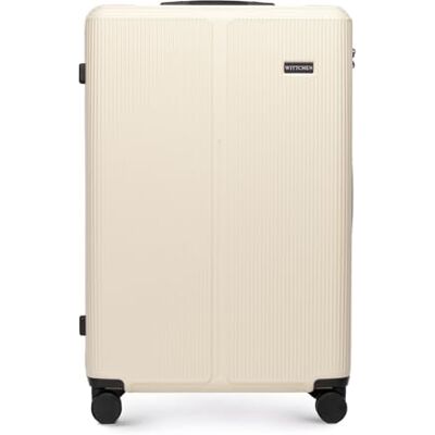 WITTCHEN Stripes Line Koffer 36 liter, harde ABS-schaal, 4 360° draaibare wielen, cijferslot, handbagage voor Brussels Airlines/Ryanair, Crème, Klassiek WITTCHEN Stripes Line Koffer 36 liter, harde ABS-schaal, 4 360° draaibare wielen, cijferslot, handbagage voor Brussels Airlines/Ryanair, Crème, Klassiek