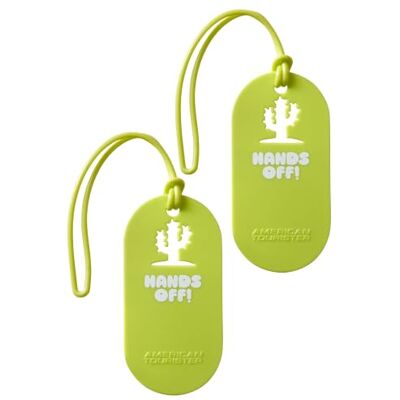 American Tourister Bagagelabels koffers en tassen, met opdruk en adreskaart, set van 2 stuks, Groen (Hands Off), Bagagehanger American Tourister Bagagelabels koffers en tassen, met opdruk en adreskaart, set van 2 stuks, Groen (Hands Off), Bagagehanger