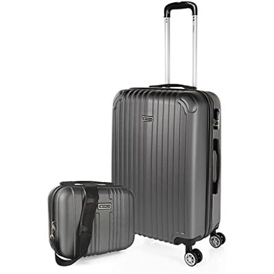 ITACA Set reiskoffers van ABS met 4 wielen, stevig en lichtgewicht, handvat met vergrendeling, cabinekoffer voor handbagage, medium en grote koffer, en beautycase T71500 ITACA Set reiskoffers van ABS met 4 wielen, stevig en lichtgewicht, handvat met vergrendeling, cabinekoffer voor handbagage, medium en grote koffer, en beautycase T71500