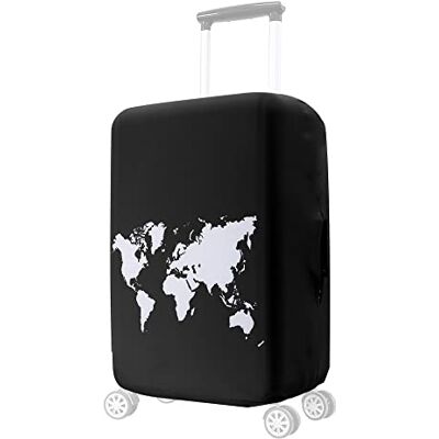 kwmobile Kofferhoes van stof, maat koffer (L) – zachte bescherming voor bagage – universele elastische hoes – wit-zwart kwmobile Kofferhoes van stof, maat koffer (L) – zachte bescherming voor bagage – universele elastische hoes – wit-zwart