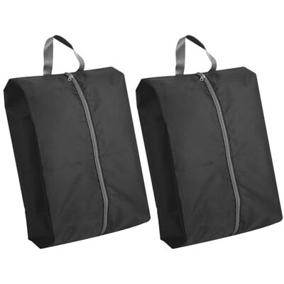 Windfromort Set van 2 polyester schoenentassen Waterdichte schoenentas Grote reisschoenentas voor koffer, vakantie, sportschool en thuis (zwart), zwart, waterdichte stijl voor schoenentas Windfromort Set van 2 polyester schoenentassen Waterdichte schoenentas Grote reisschoenentas voor koffer, vakantie, sportschool en thuis (zwart), zwart, waterdichte stijl voor schoenentas