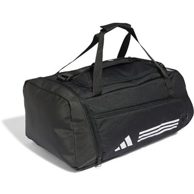 Adidas Mixte Essentials 3-Stripes Duffel Bag, BLACK/WHITE, M Adidas Mixte Essentials 3-Stripes Duffel Bag, BLACK/WHITE, M
