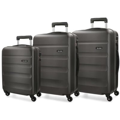 ROLL ROAD , Antraciet, Set van 3 koffers ROLL ROAD , Antraciet, Set van 3 koffers