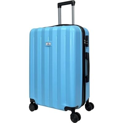 MY TRAVEL BAG Koffer met harde schaal van ABS (handbagage, medium-groot) met dubbele wielen, Lichtblauw, Uittrekbare harde koffer MY TRAVEL BAG Koffer met harde schaal van ABS (handbagage, medium-groot) met dubbele wielen, Lichtblauw, Uittrekbare harde koffer