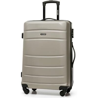 WITTCHEN Globe Line Rigid ABS Koffer 4 Wielen Combinatieslot Maat, Champagne, Modern WITTCHEN Globe Line Rigid ABS Koffer 4 Wielen Combinatieslot Maat, Champagne, Modern
