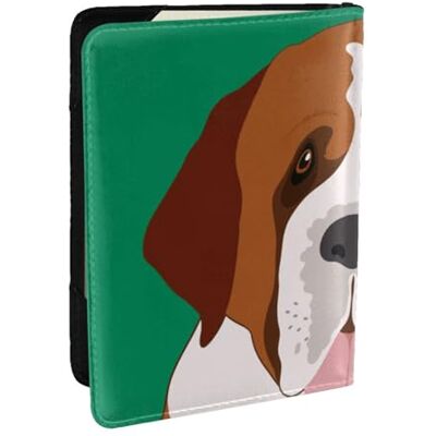 Wykjtwo Sint Bernard hond paspoort PU lederen paspoorthoes 16,5 cm, zoals afgebeeld, 6,5 in Wykjtwo Sint Bernard hond paspoort PU lederen paspoorthoes 16,5 cm, zoals afgebeeld, 6,5 in