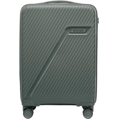WITTCHEN WIN Line Petite valise cabine bagage cabine léger Valise rigide polypropylène serrure à combinaison poignée télescopique 4 doubles roues 360° Taille M Gris WITTCHEN WIN Line Petite valise cabine bagage cabine léger Valise rigide polypropylène serrure à combinaison poignée télescopique 4 doubles roues 360° Taille M Gris