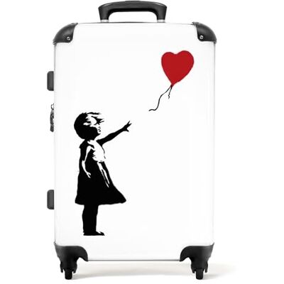 NoBoringSuitcases.com ® Street Art, Meisje met ballon wit, Koffer NoBoringSuitcases.com ® Street Art, Meisje met ballon wit, Koffer