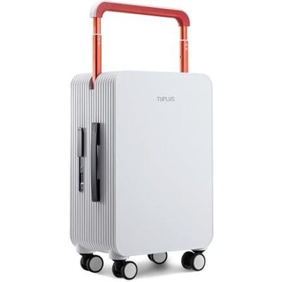 TUPLUS Koffer met harde wielen van ABS met 4 wielen, handbagage, middelgroot, LAB-serie, Wit TUPLUS Koffer met harde wielen van ABS met 4 wielen, handbagage, middelgroot, LAB-serie, Wit