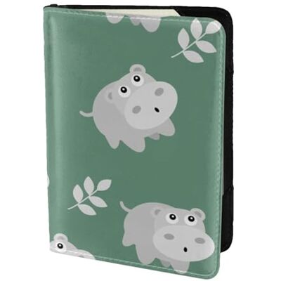 YUNWEIKEJI Schattig nijlpaard patroon paspoorthoes kunstleer 14 cm, zoals afgebeeld, 5,5 in YUNWEIKEJI Schattig nijlpaard patroon paspoorthoes kunstleer 14 cm, zoals afgebeeld, 5,5 in