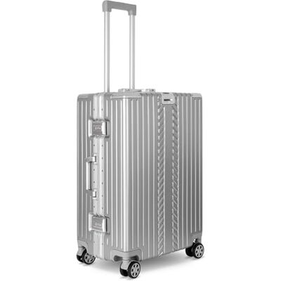 WINLIFE Harde reiskoffer M, L, XL Grote ABS-koffer in zilver TSA-cijferslot 4 dubbele wielen 360° draaibaar Telescopische handgreep bekerhouder en zakhouder, zilver., Koffer WINLIFE Harde reiskoffer M, L, XL Grote ABS-koffer in zilver TSA-cijferslot 4 dubbele wielen 360° draaibaar Telescopische handgreep bekerhouder en zakhouder, zilver., Koffer