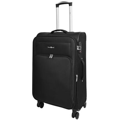 A1 FASHION GOODS Ultralichte, rekbare zachte koffer met 8 wielen Cuba, zwart., Koffer A1 FASHION GOODS Ultralichte, rekbare zachte koffer met 8 wielen Cuba, zwart., Koffer