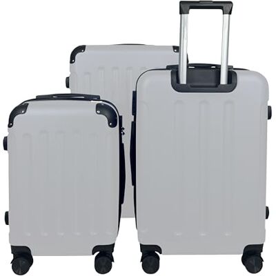 MY TRAVEL BAG Harde koffer van ABS (handbagage, middelgroot), 4 dubbele wielen, Zilveren ster, Harde koffer van ABS MY TRAVEL BAG Harde koffer van ABS (handbagage, middelgroot), 4 dubbele wielen, Zilveren ster, Harde koffer van ABS