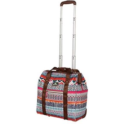 Lily Bloom Designer Under the Seat Cabin Bagage-collectie, 38,1 cm draagtas voor dames, lichte koffer met 2 draaibare wielen, tribal strepen Lily Bloom Designer Under the Seat Cabin Bagage-collectie, 38,1 cm draagtas voor dames, lichte koffer met 2 draaibare wielen, tribal strepen