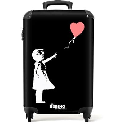 NoBoringSuitcases.com ® Street Art, Meisje met ballon Zwart, Koffer NoBoringSuitcases.com ® Street Art, Meisje met ballon Zwart, Koffer