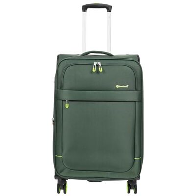 House Of Leather Orion Zachte koffer met 8 wielen, uittrekbaar en licht, Groen, Bagage House Of Leather Orion Zachte koffer met 8 wielen, uittrekbaar en licht, Groen, Bagage