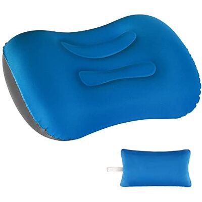 Eono Opblaasbaar campingkussen, ultralicht, strandkussen, compact, ergonomisch, reiskussen, campingkussens voor wandelen, outdoor, kantoor Eono Opblaasbaar campingkussen, ultralicht, strandkussen, compact, ergonomisch, reiskussen, campingkussens voor wandelen, outdoor, kantoor