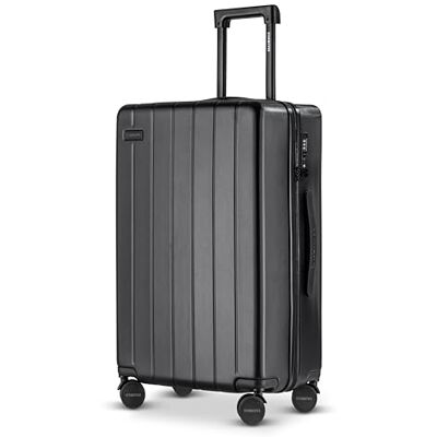ETERNITIVE Middelgrote koffer ABS reiskoffer Snit: 65,5 x 43,5 x 26,5 cm 60 l Harde koffer met TSA-slot 360° koffer met 4 wielen Lichte middelgrote koffer Zwart ETERNITIVE Middelgrote koffer ABS reiskoffer Snit: 65,5 x 43,5 x 26,5 cm 60 l Harde koffer met TSA-slot 360° koffer met 4 wielen Lichte middelgrote koffer Zwart