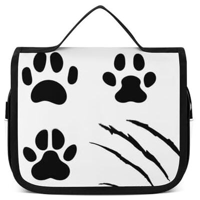 UBN5ICYY Trousse de toilette à suspendre, trousse de toilette lama mignon, trousse de maquillage pour voyage, affaires, vacances, Empreintes d'animaux, 22.5x18.5cm UBN5ICYY Trousse de toilette à suspendre, trousse de toilette lama mignon, trousse de maquillage pour voyage, affaires, vacances, Empreintes d'animaux, 22.5x18.5cm