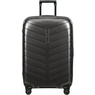 Samsonite Attrix Spinner bagagekoffer, 69 cm Zwart, harde koffer, 69H x 46W x 27D cm, 73L, 2,7kg, met van Roxkin-materiaal en soepel rollende spinnerwielen Samsonite Attrix Spinner bagagekoffer, 69 cm Zwart, harde koffer, 69H x 46W x 27D cm, 73L, 2,7kg, met van Roxkin-materiaal en soepel rollende spinnerwielen