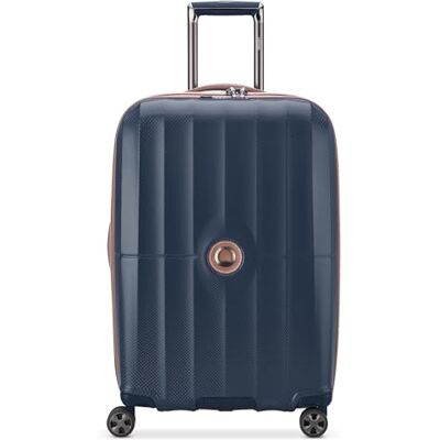 DELSEY Paris St. Tropez Harde koffer met zwenkwielen, marineblauw, Checked-Medium 61 cm, St. Tropez Uittrekbare hardcase koffer met zwenkwielen DELSEY Paris St. Tropez Harde koffer met zwenkwielen, marineblauw, Checked-Medium 61 cm, St. Tropez Uittrekbare hardcase koffer met zwenkwielen