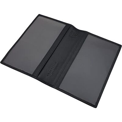 myledershop Paspoorthoes van rundnappaleer, paspoorthoes, paspoorthoes, paspoort, paspoort, vaccinatieboekje, RFID- en NFC-bescherming, zwart, één maat myledershop Paspoorthoes van rundnappaleer, paspoorthoes, paspoorthoes, paspoort, paspoort, vaccinatieboekje, RFID- en NFC-bescherming, zwart, één maat