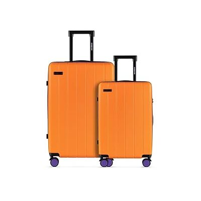ETERNITIVE Harde reiskoffer van ABS, lichte reistrolley met 4 360° dubbele wielen, bagage met TSA-slot, Oranje, 2-delige set (S + M) ETERNITIVE Harde reiskoffer van ABS, lichte reistrolley met 4 360° dubbele wielen, bagage met TSA-slot, Oranje, 2-delige set (S + M)