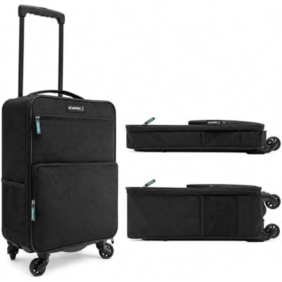 SCAPADE AirSlim 55 cm handbagage Ultralichte opvouwbare handbagage met 4 wielen, 1,9 kg, 39 l inhoud, spatwaterdicht 1680D polyester, laptoptas, goedgekeurd door de SCAPADE AirSlim 55 cm handbagage Ultralichte opvouwbare handbagage met 4 wielen, 1,9 kg, 39 l inhoud, spatwaterdicht 1680D polyester, laptoptas, goedgekeurd door de