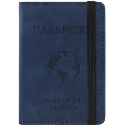 ILIYAH Reisportemonnee van PU-leer met RFID-blokkering en kaartsleuven voor contant geld, reisbenodigdheden, Navy Blauw, Casual ILIYAH Reisportemonnee van PU-leer met RFID-blokkering en kaartsleuven voor contant geld, reisbenodigdheden, Navy Blauw, Casual