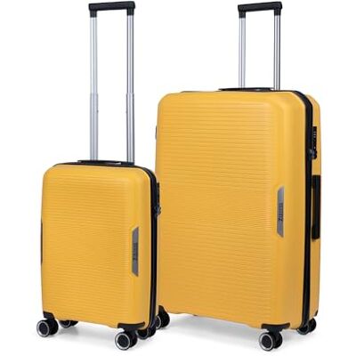 TravelZ Swinger Set van 2 koffers – handbagage 55 cm + grote koffer 78 cm – set kleine koffers met grote afmetingen 105 liter – geel TravelZ Swinger Set van 2 koffers – handbagage 55 cm + grote koffer 78 cm – set kleine koffers met grote afmetingen 105 liter – geel